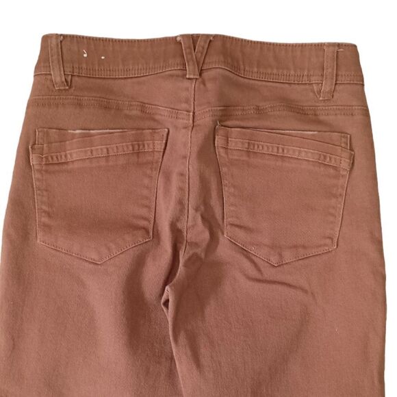 Democracy AB Solution Jeans 6 Tan Skinny Stretch Straight Ankle Length Raw Hem. - Picture 10 of 16